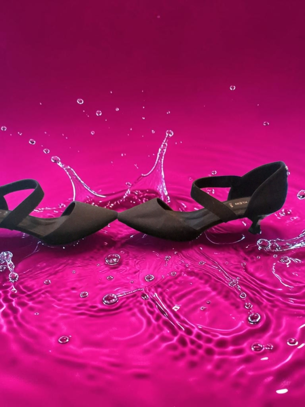 Anne Klein Black Pointed-Toe Cross-Strap Heels - Picture 4 of 8